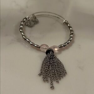 Alex and Ani Silver Beaded Bracelet with Tassel